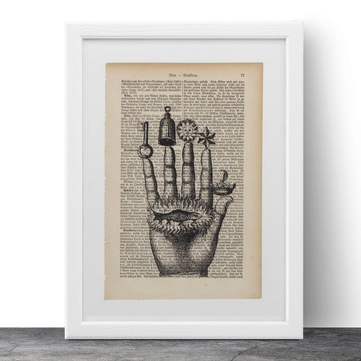 Alchemist's Hand - Vintage Book Page - Alchemy Art Print - Art on