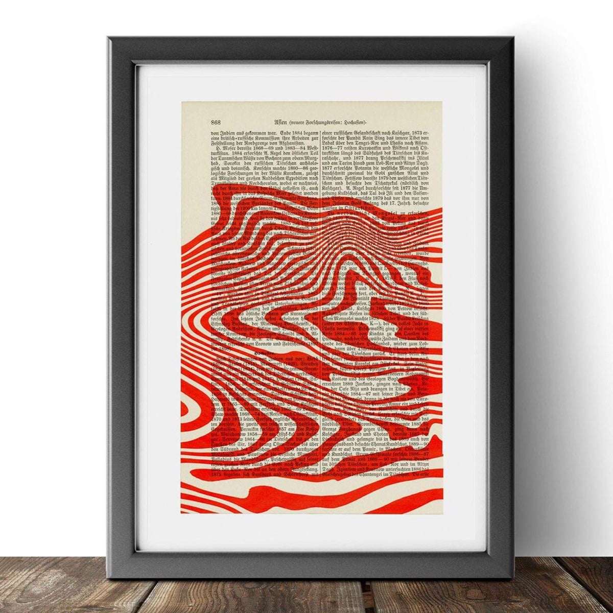 Red Tide Reverie - Vintage Book Page Art Print - Abstract Art by