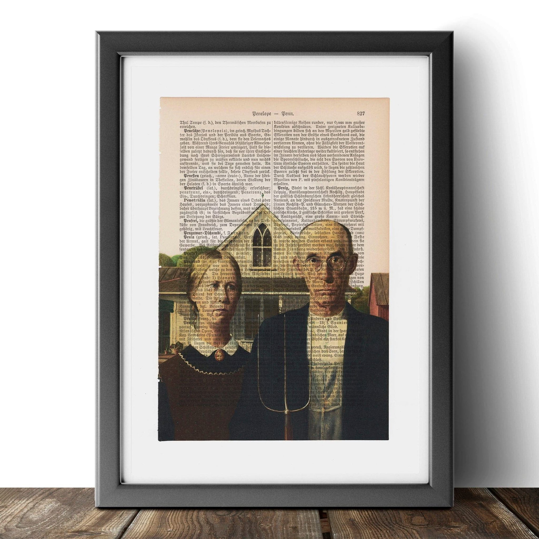 洋書 GRANT WOOD AMERICAN GOTHIC American Gothic - Grant Wood - Vintage Book Page Art Print - Art