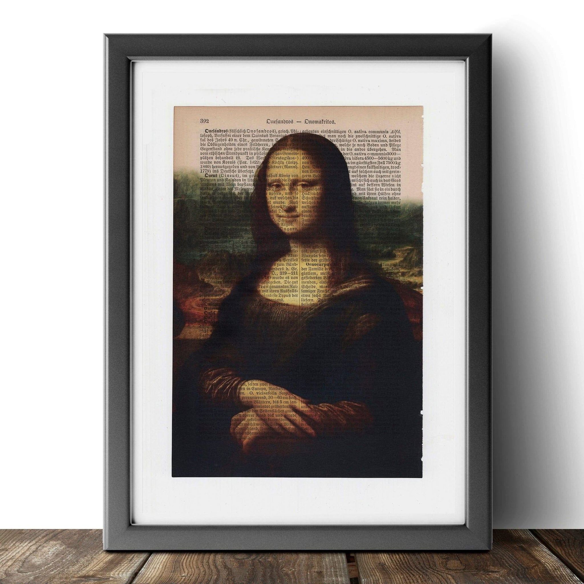 Mona Lisa - Leonardo da Vinci- Vintage Book Page Art Print - Art