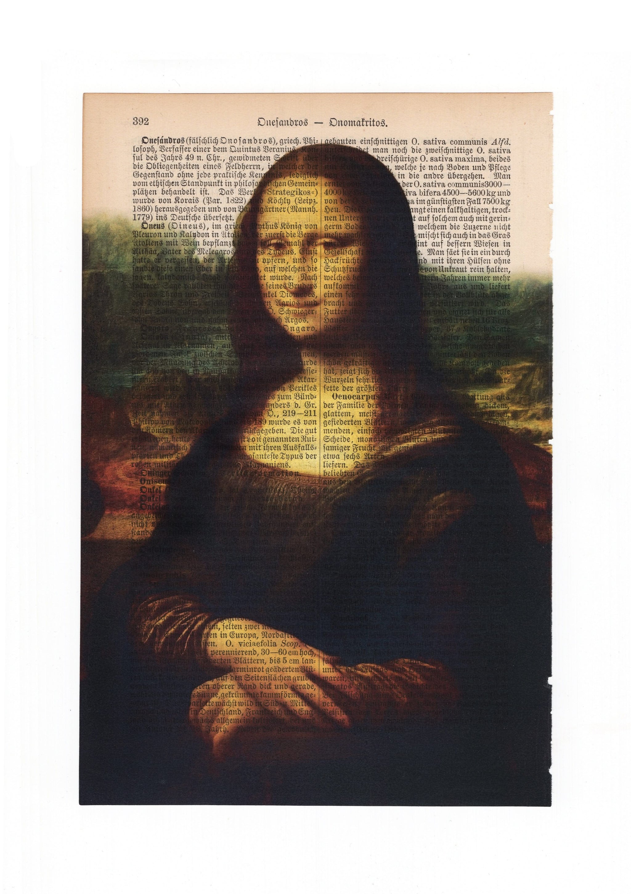Mona Lisa - Leonardo da Vinci- Vintage Book Page Art Print - Art